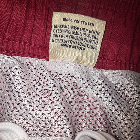 New Open Trails Men's Red Black Stripes down legs Swim Board Shorts Size LG - Picture 4 of 5